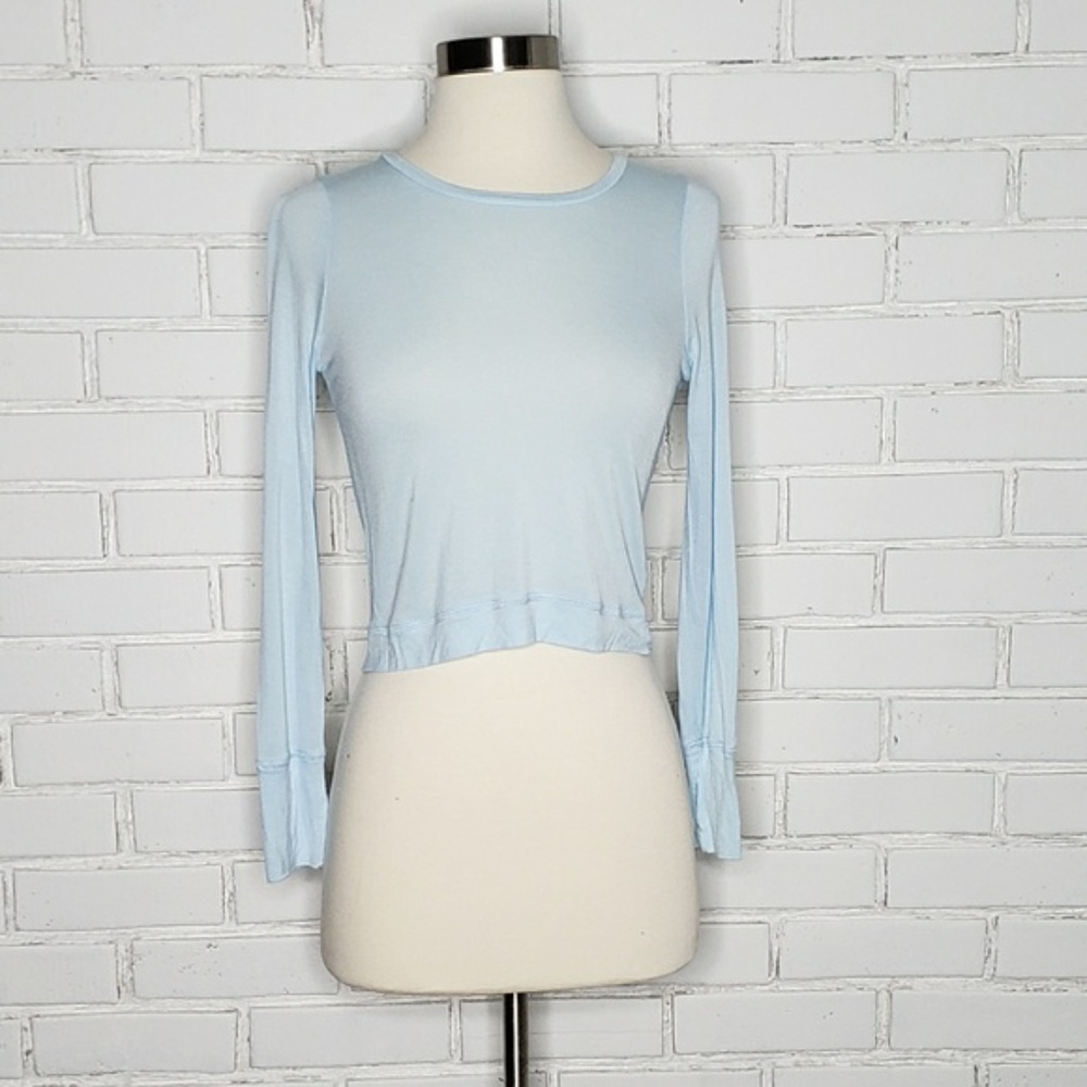 [Zella] Baby Blue Athletic Crop Top W/Open Back